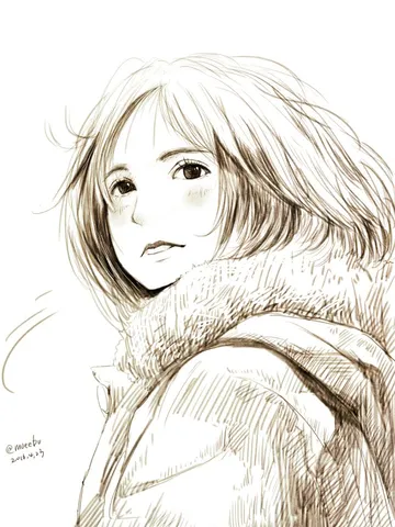 振り返る落書き