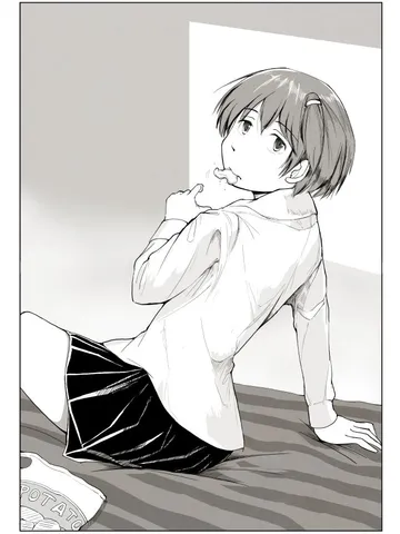 「マキタがベッドの上にいる。」