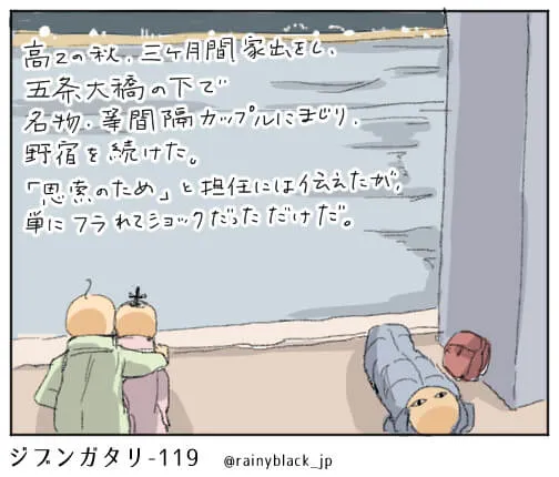 外で寝泊まりする高校生たちの風景