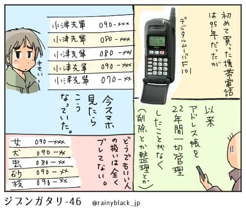 折りたたみ携帯と連絡先整理の思い出