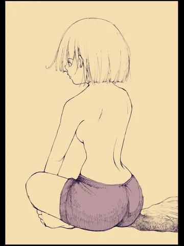 「背中。」