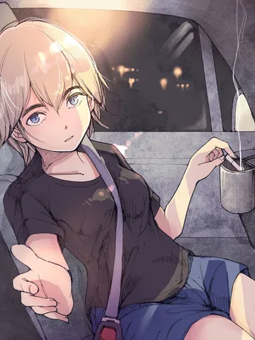 「車の中。」