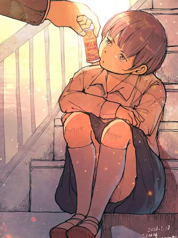 「屋上階段とミルクセーキ。」