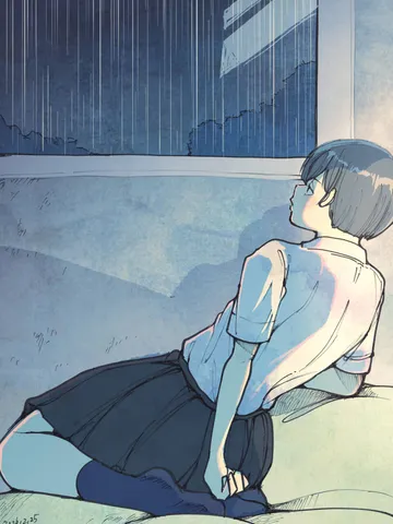 「雨、紺のソックス。」