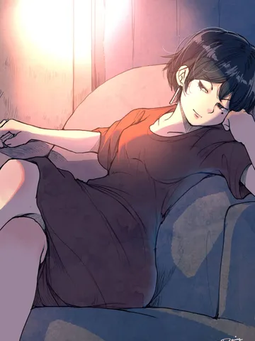 夜と赤いワンピース。