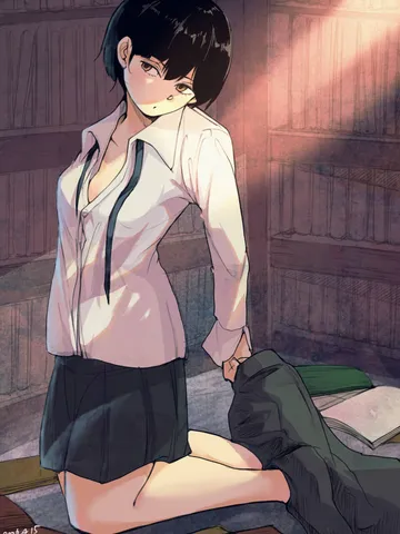 本棚のある部屋。