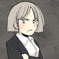 腕組みした女性キャラクター