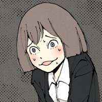驚いた表情のアニメキャラ。