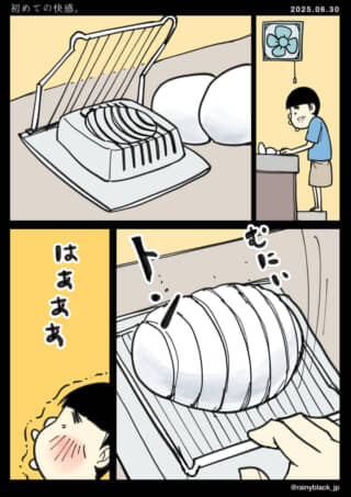 玉子スライサーで切る喜び