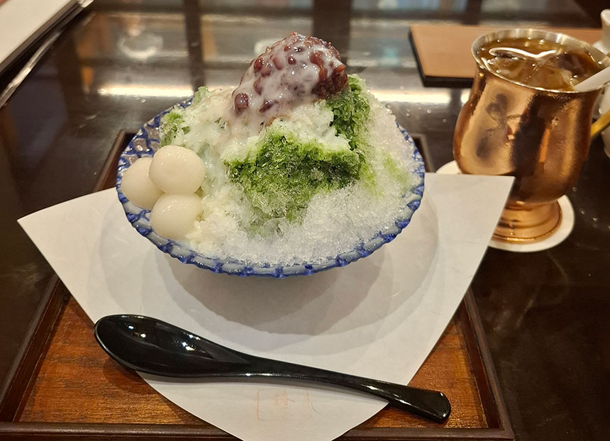 抹茶とあんこのかき氷