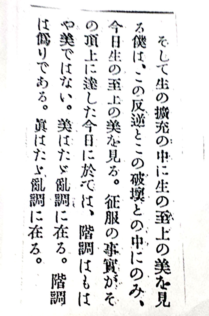 乱調と階調に関する哲学的探求。