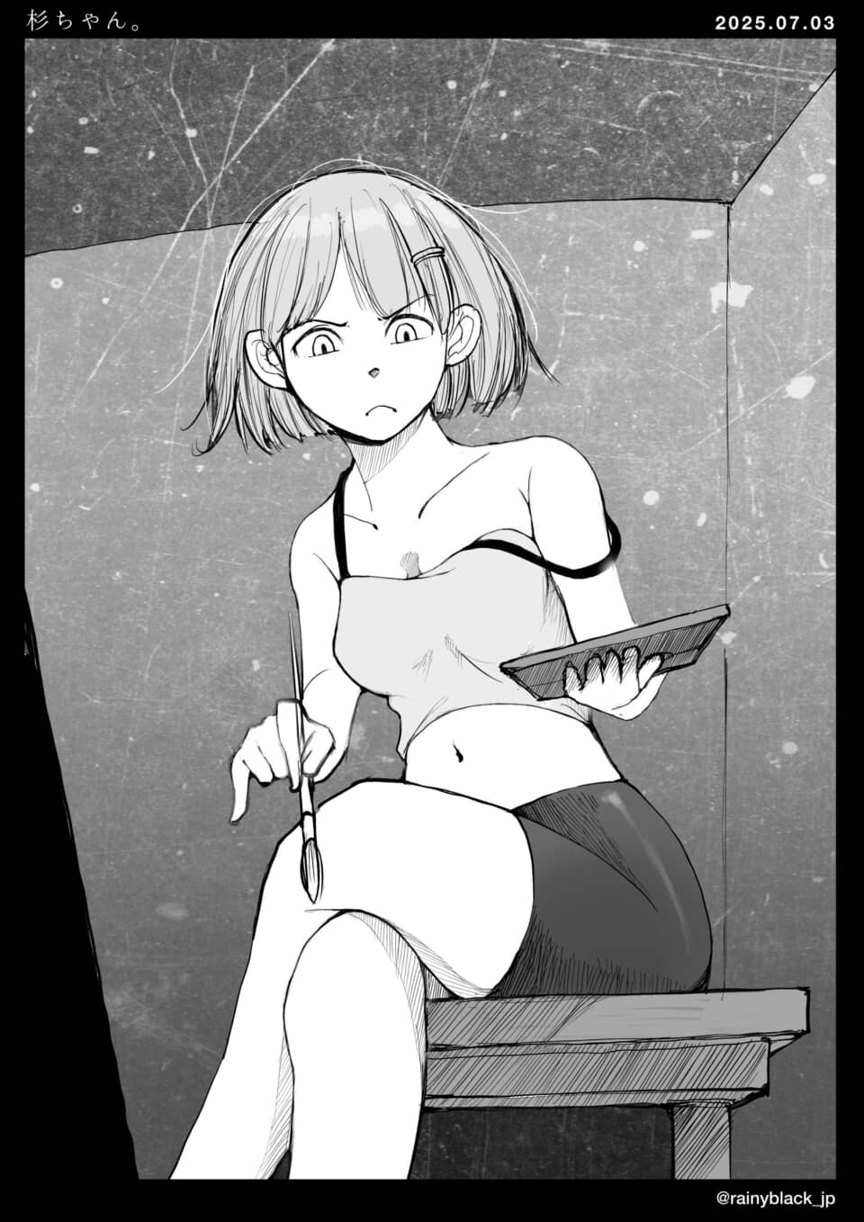 絵を描くアーティストの少女
