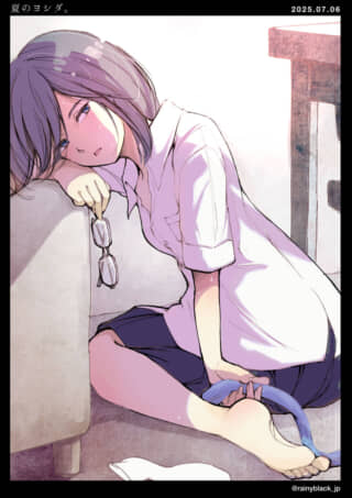 メガネを持つ疲れた女性。