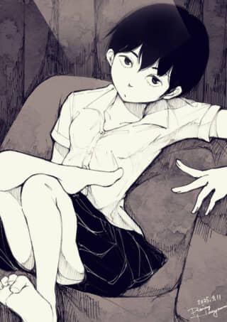 椅子に座る女の子のイラスト