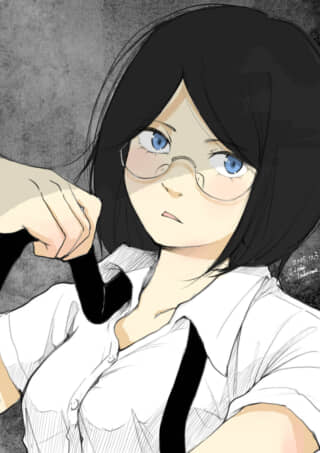 眼鏡の女性キャラのイラスト