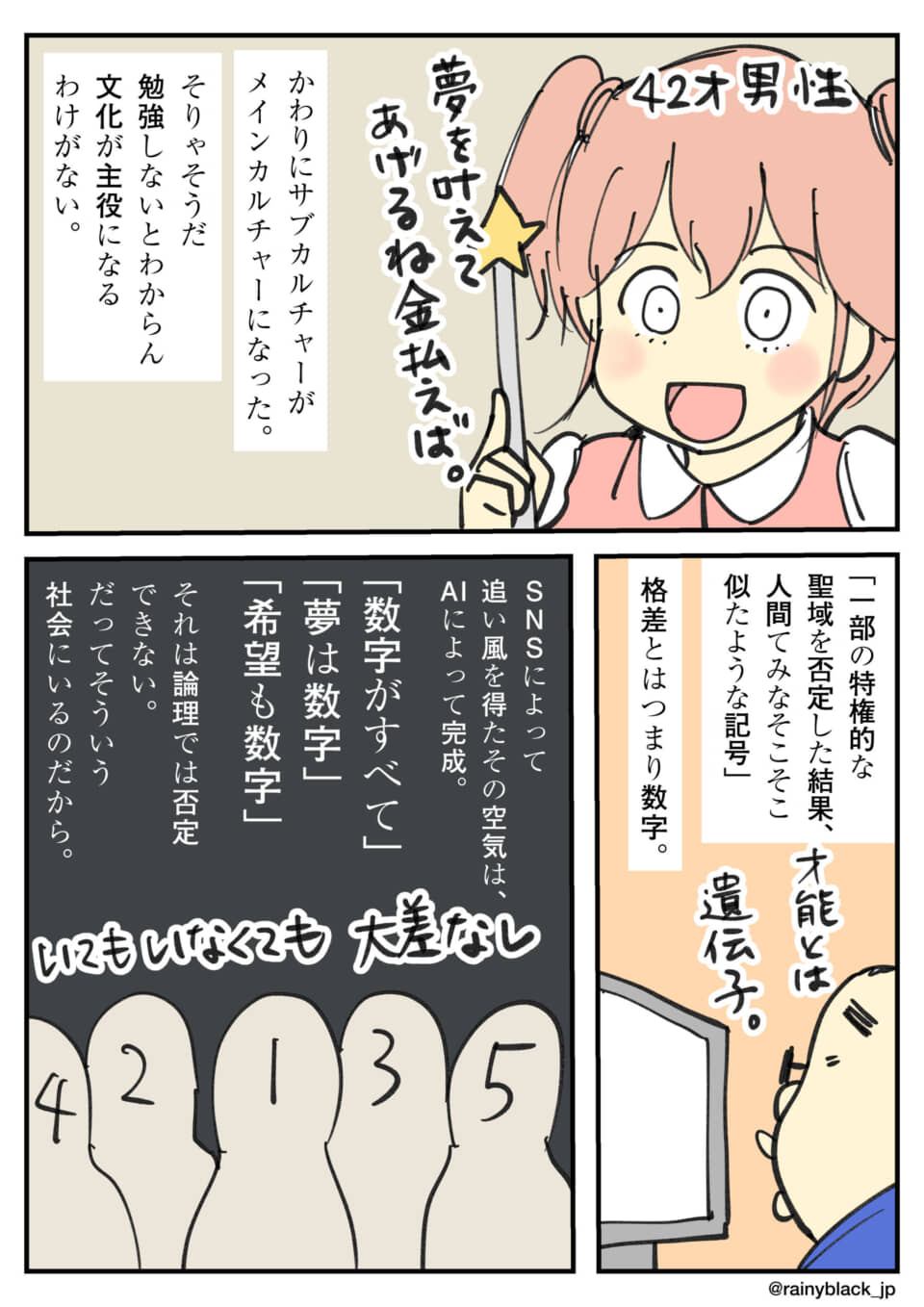 夢と数字をテーマにした漫画。