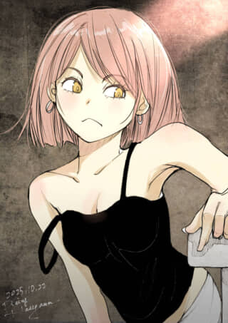 アニメ風の女性キャラクターイラスト