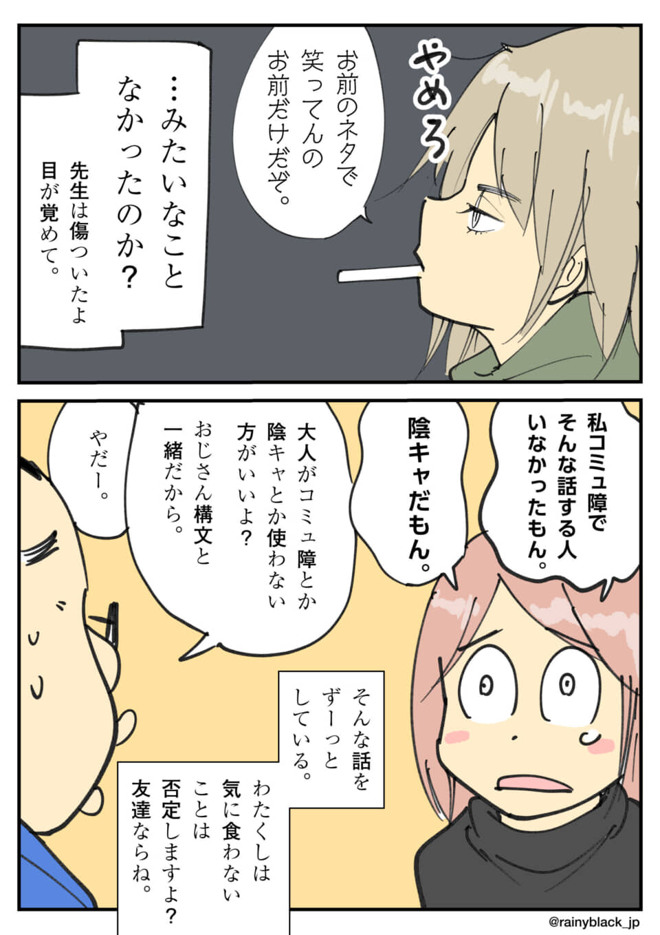 友人関係とコミュ障の会話。