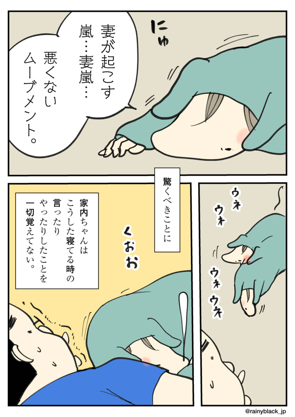 寝言で妻嵐を夢見る夫の物語