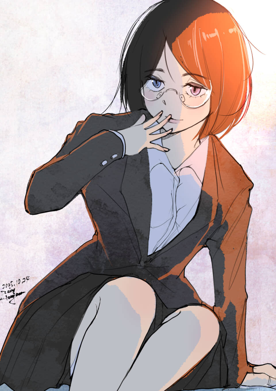 メガネをかけた女性のイラスト