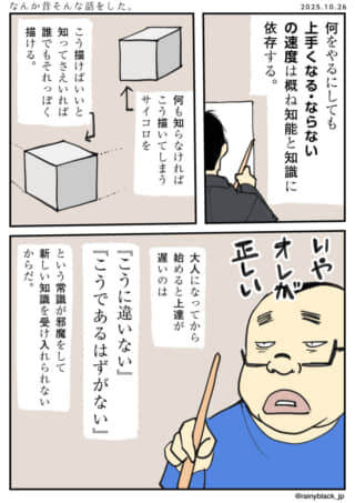 絵を描く速度と知識の関係。