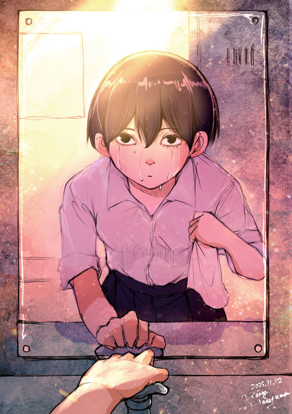 少年が汗をかきながら前を見る。