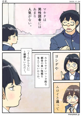 漫画のキャラクターについての会話。