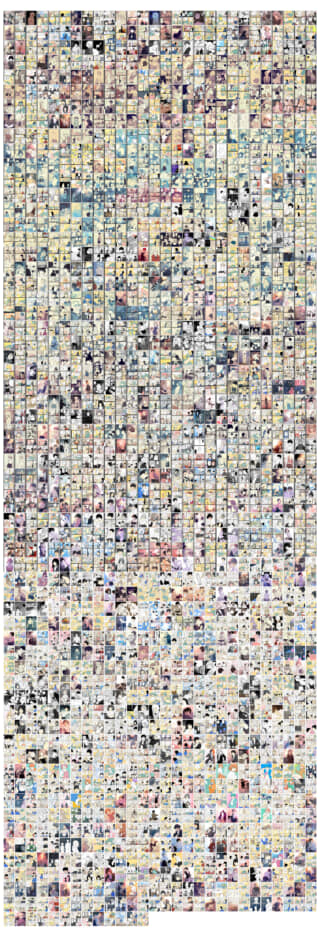 多くの漫画のコマが集まった画像。