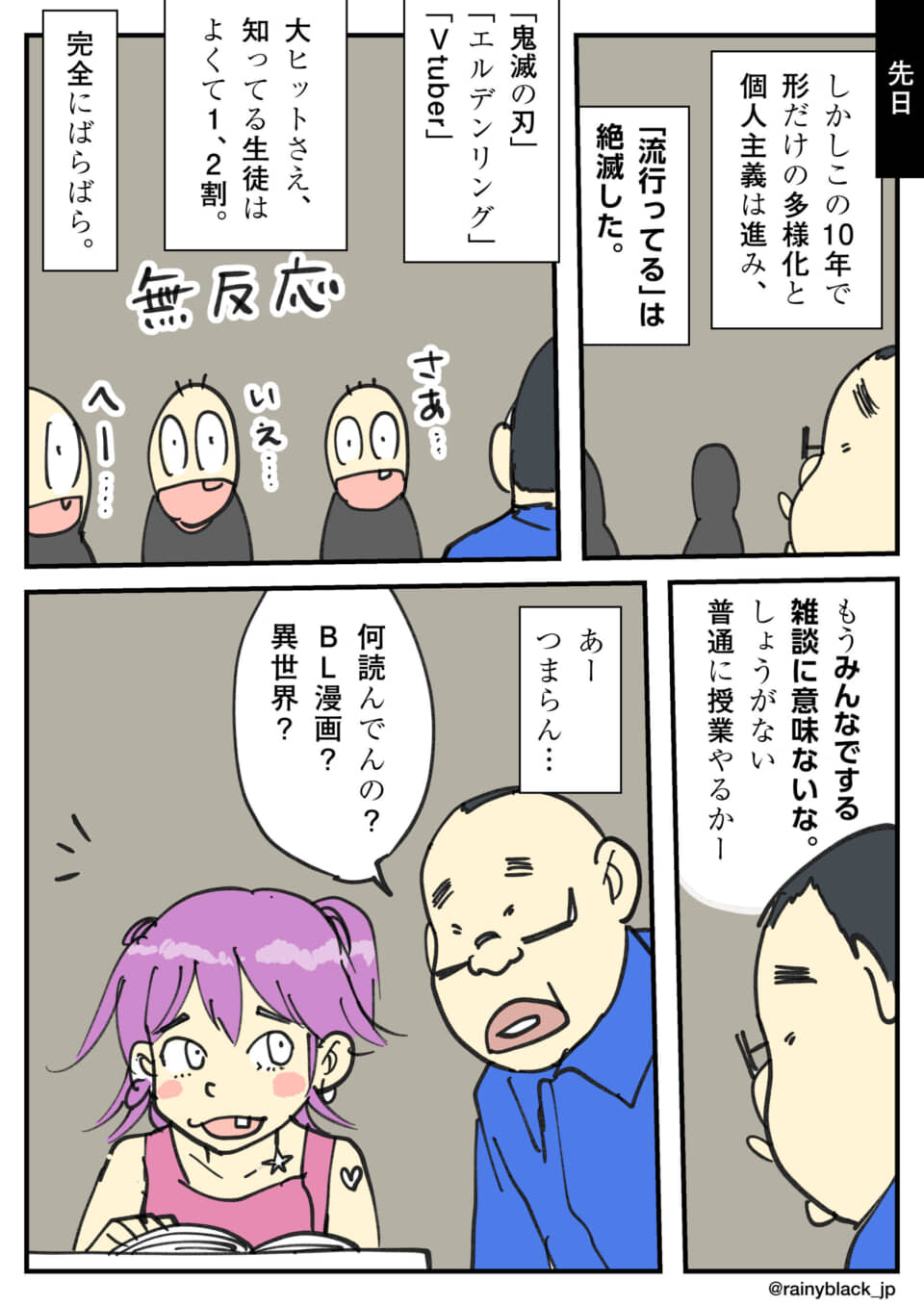 時代と流行が多様化する漫画。