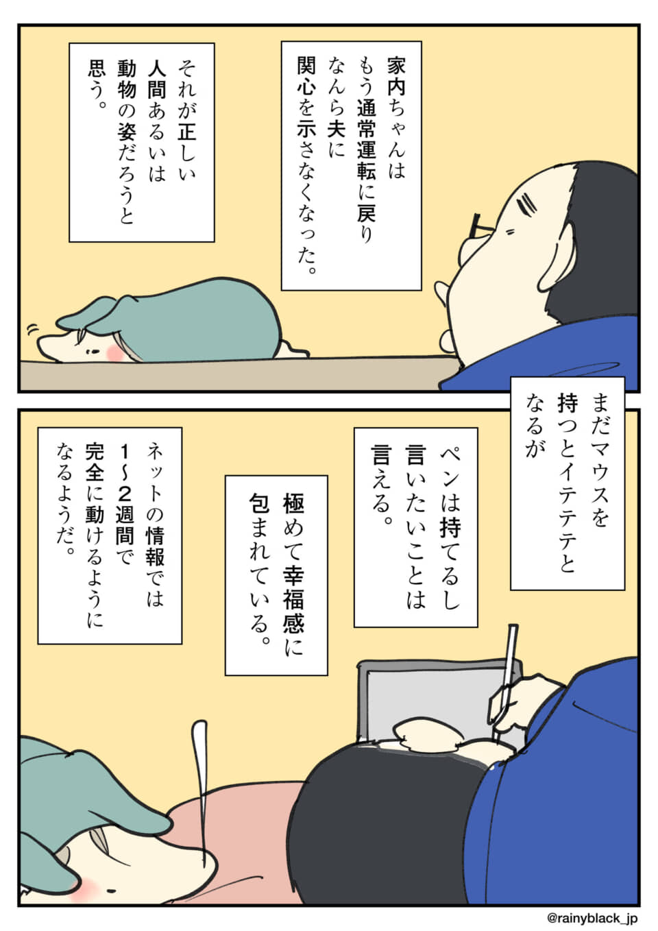 妻の産後の変化を描いた漫画。
