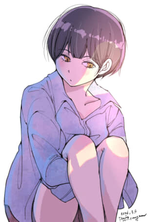 物憂げに膝を抱える少女