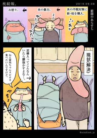 新しい枕で夫の不眠解決