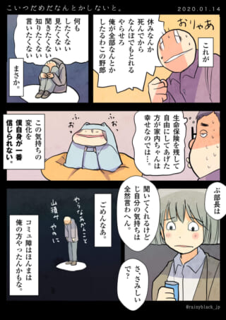 コミュ障の苦悩を描く漫画。